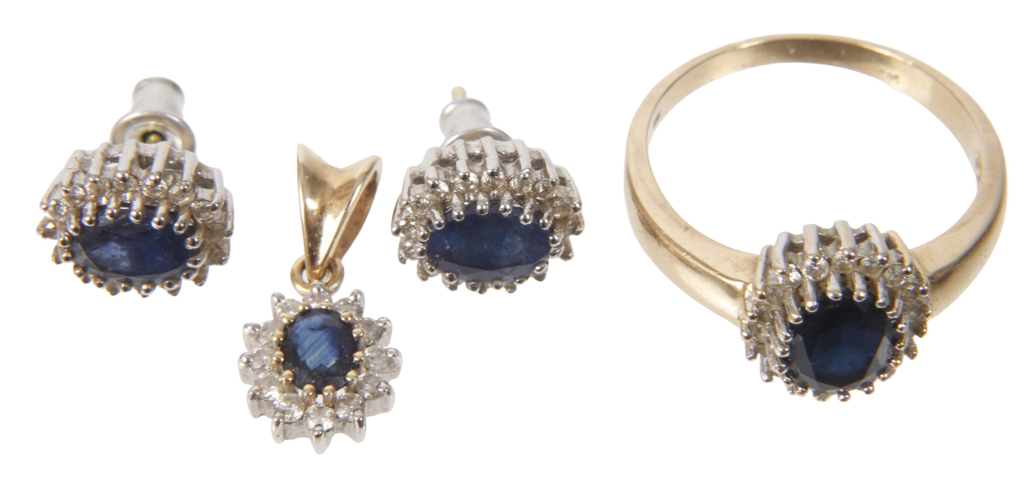 Schmuckset mit Saphiren und Diamanten