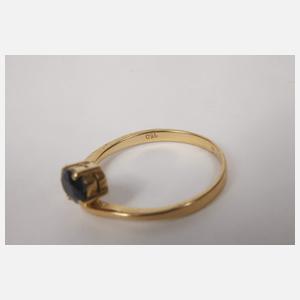 Damenring mit Saphir und Diamant