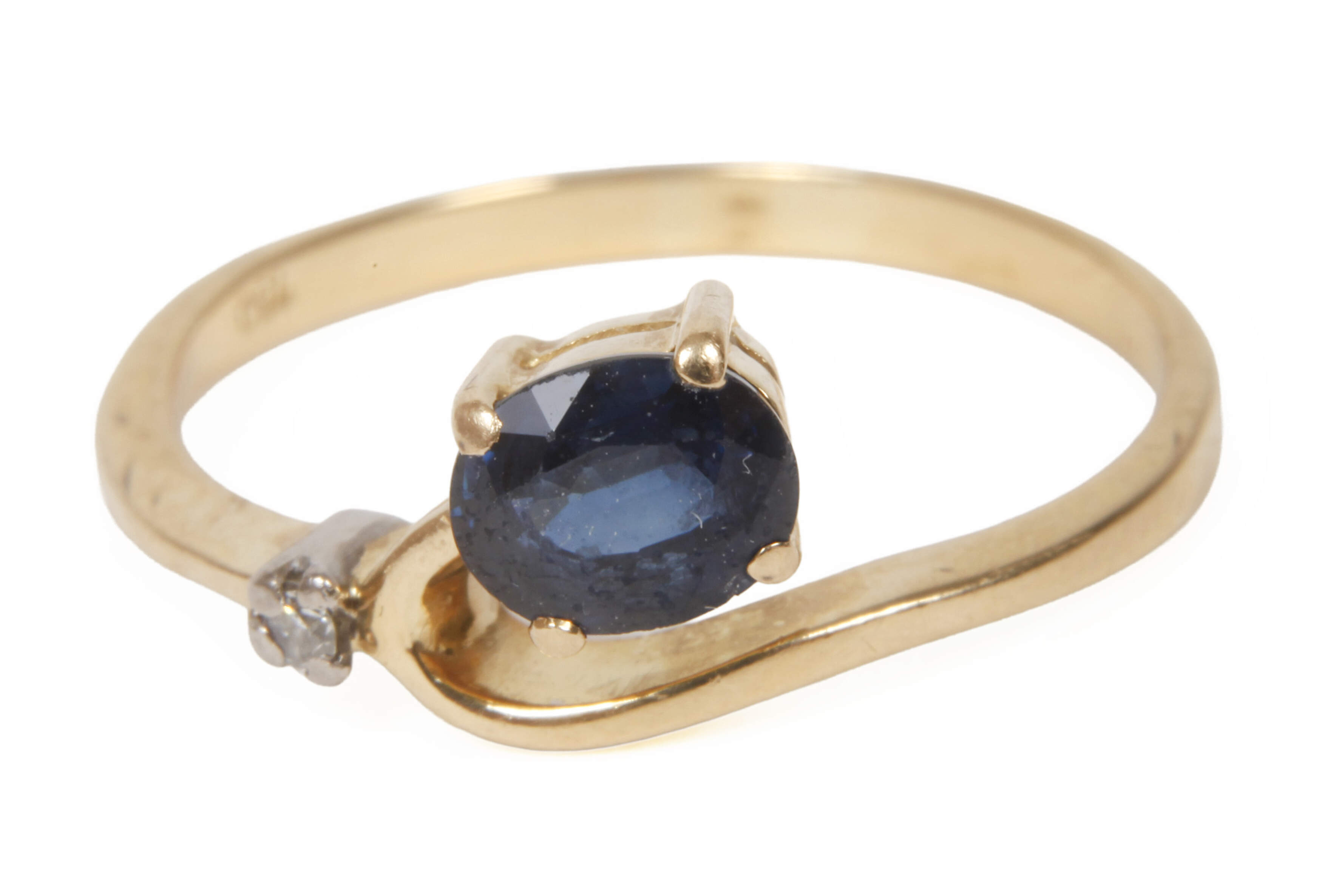 Damenring mit Saphir und Diamant