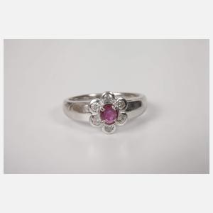 Platinring mit Rubin