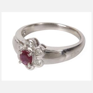 Platinring mit Rubin