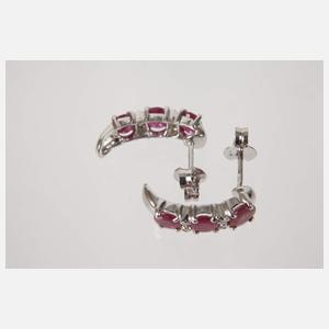 Paar Ohrstecker mit Rubinen