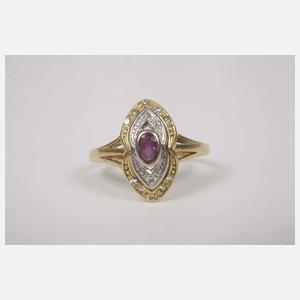 Damenring mit Rubin und Diamanten