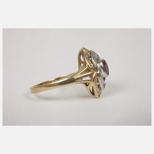 Damenring mit Rubin und Diamanten