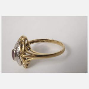 Damenring mit Rubin und Diamanten