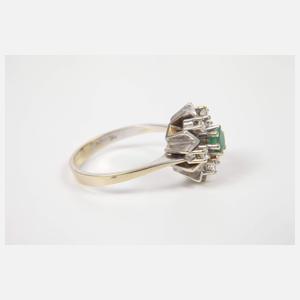 Damenring mit Smaragd und Brillanten