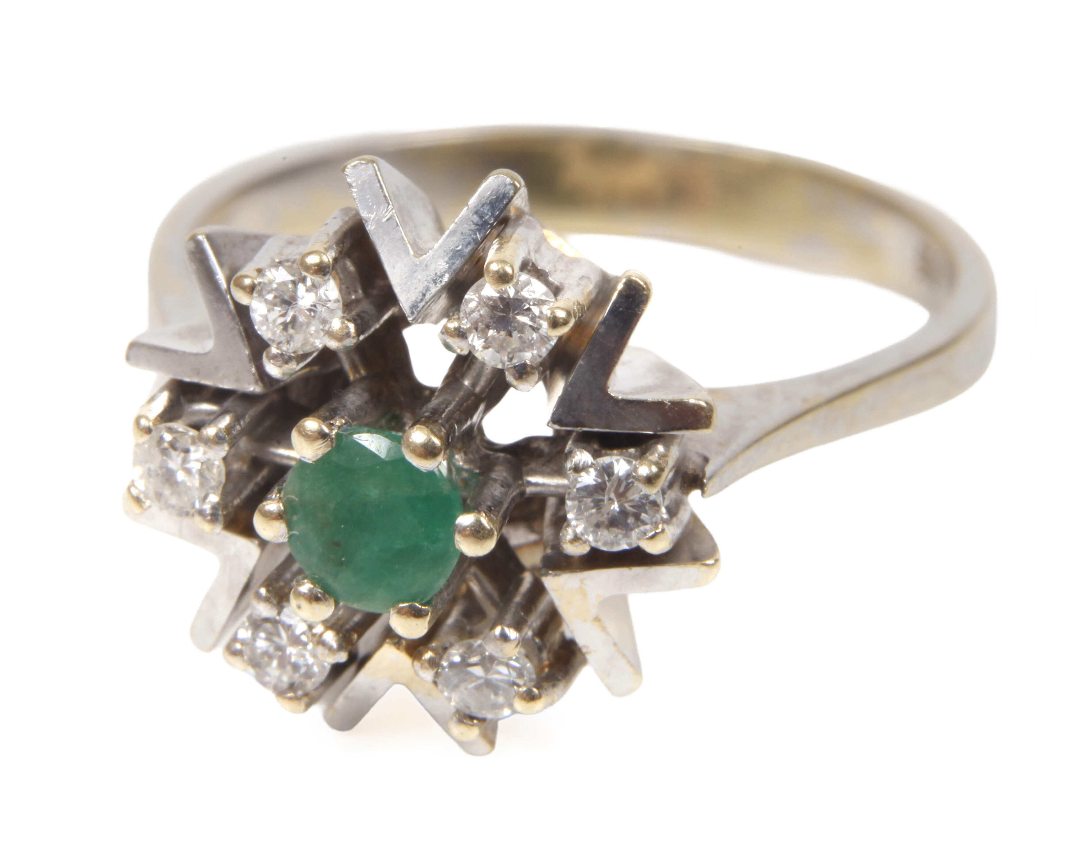 Damenring mit Smaragd und Brillanten
