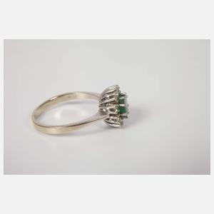 Damenring mit Smaragd und Brillanten