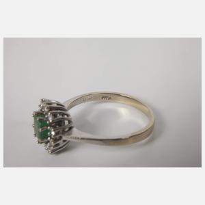 Damenring mit Smaragd und Brillanten