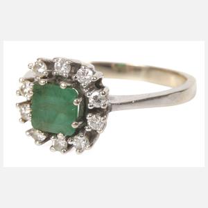 Damenring mit Smaragd und Brillanten