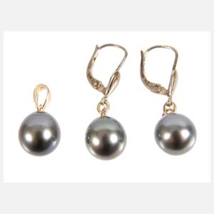 Ohrhänger und Anhänger mit Tahitiperle