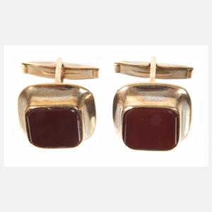 Paar Manschettenknöpfe mit Karneolen