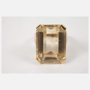 Hochwertiger Damenring mit Citrin