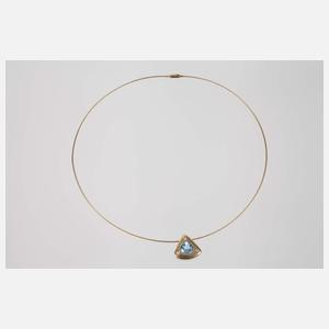 Topasanhänger mit Brillanten an Reif