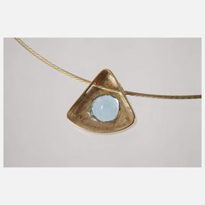 Topasanhänger mit Brillanten an Reif