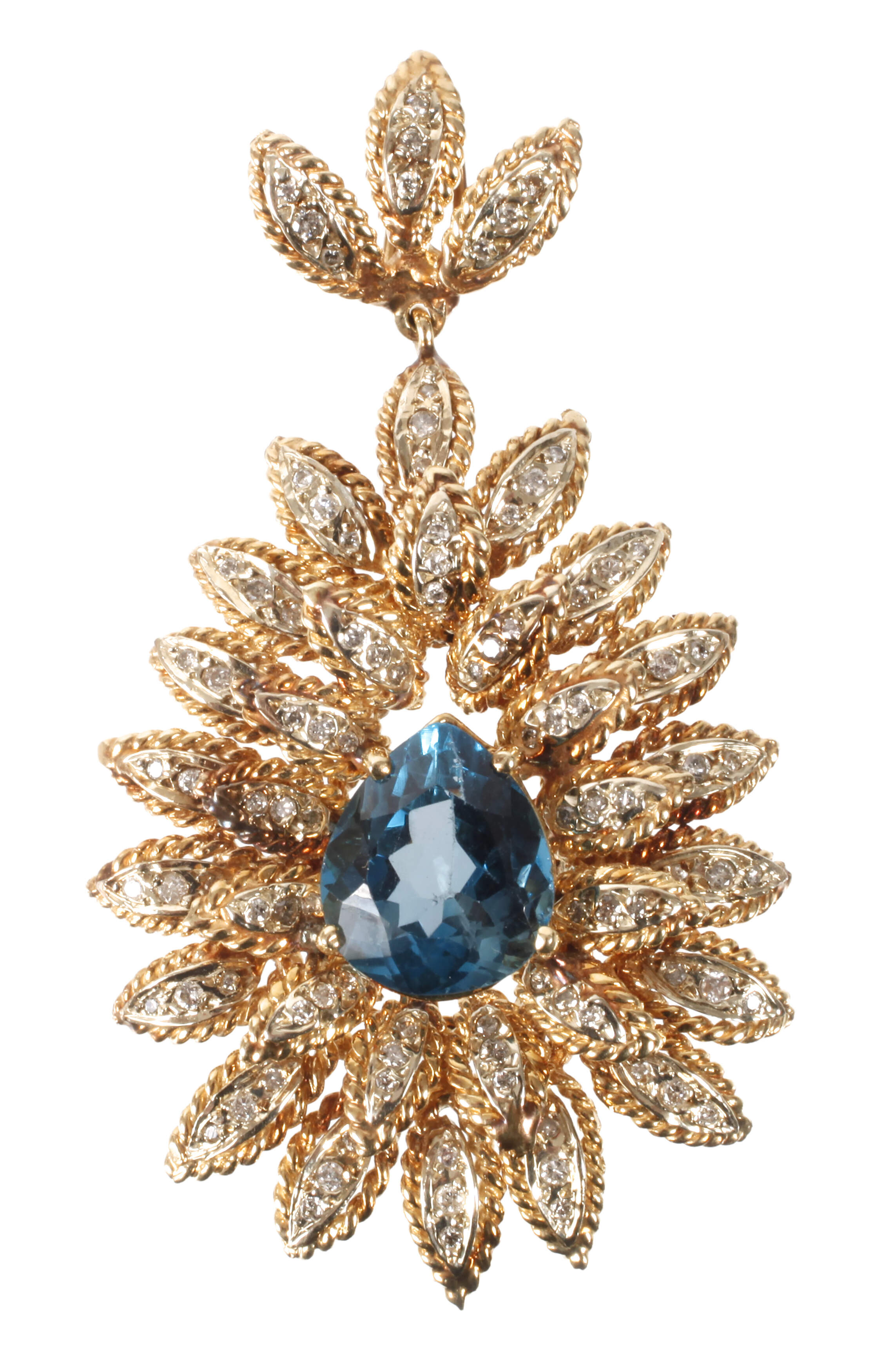 Prächtiger Anhänger mit Topas und Diamanten