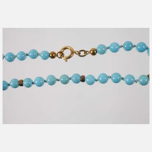 Zwei Armbänder mit Türkisen