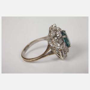 Cocktailring mit grünem Beryll und Diamanten