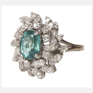 Cocktailring mit grünem Beryll und Diamanten