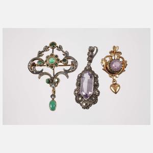 Schmuckkonvolut mit Steinbesatz