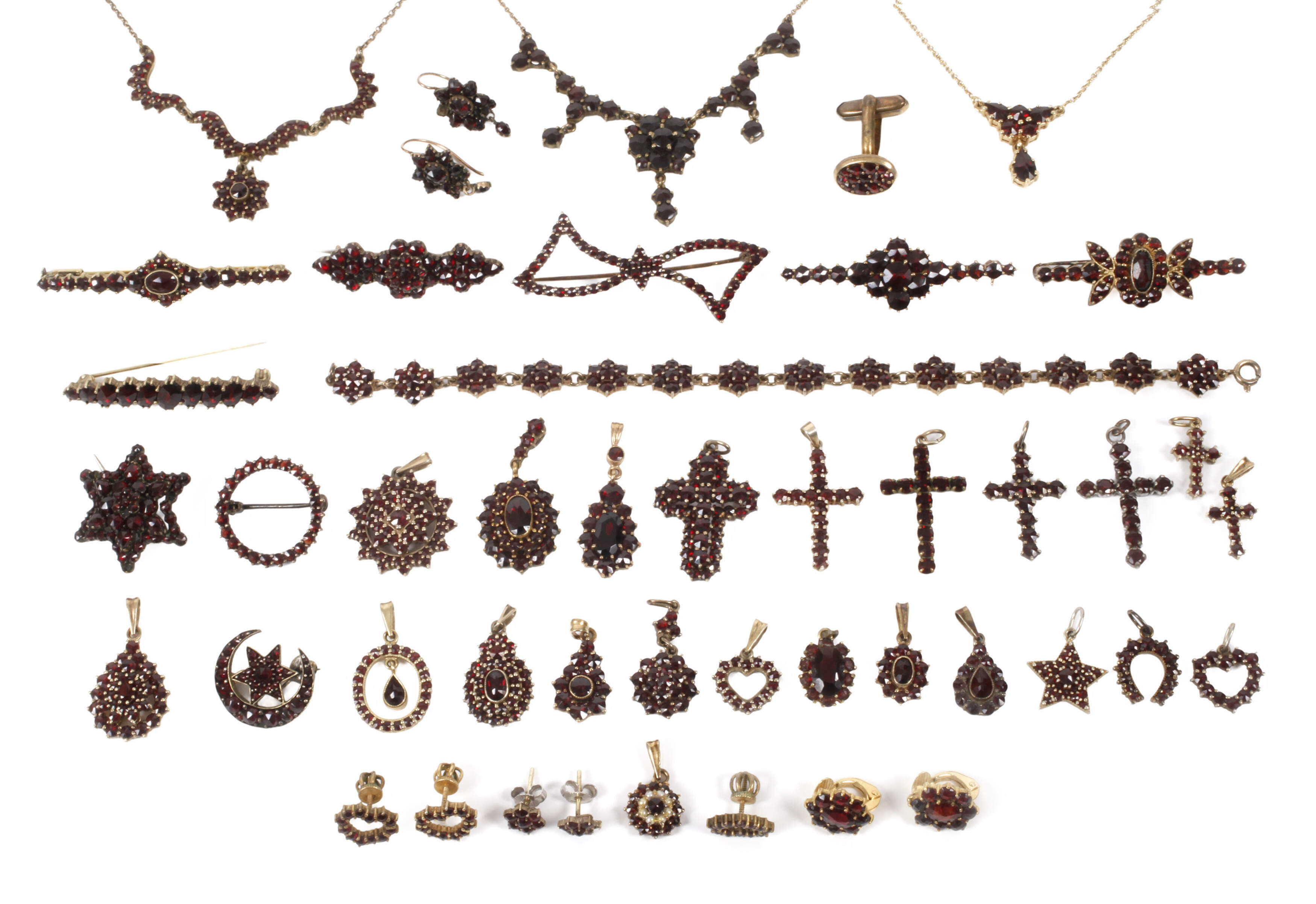 Umfangreiche Sammlung Granatschmuck