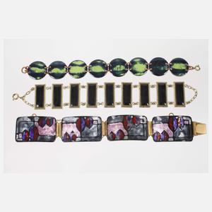 Konvolut Armbänder mit Emaillebelag