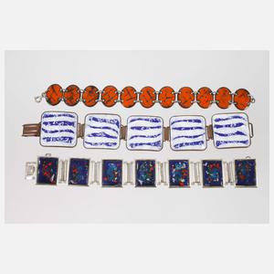 Konvolut Armbänder mit Emaillebelag