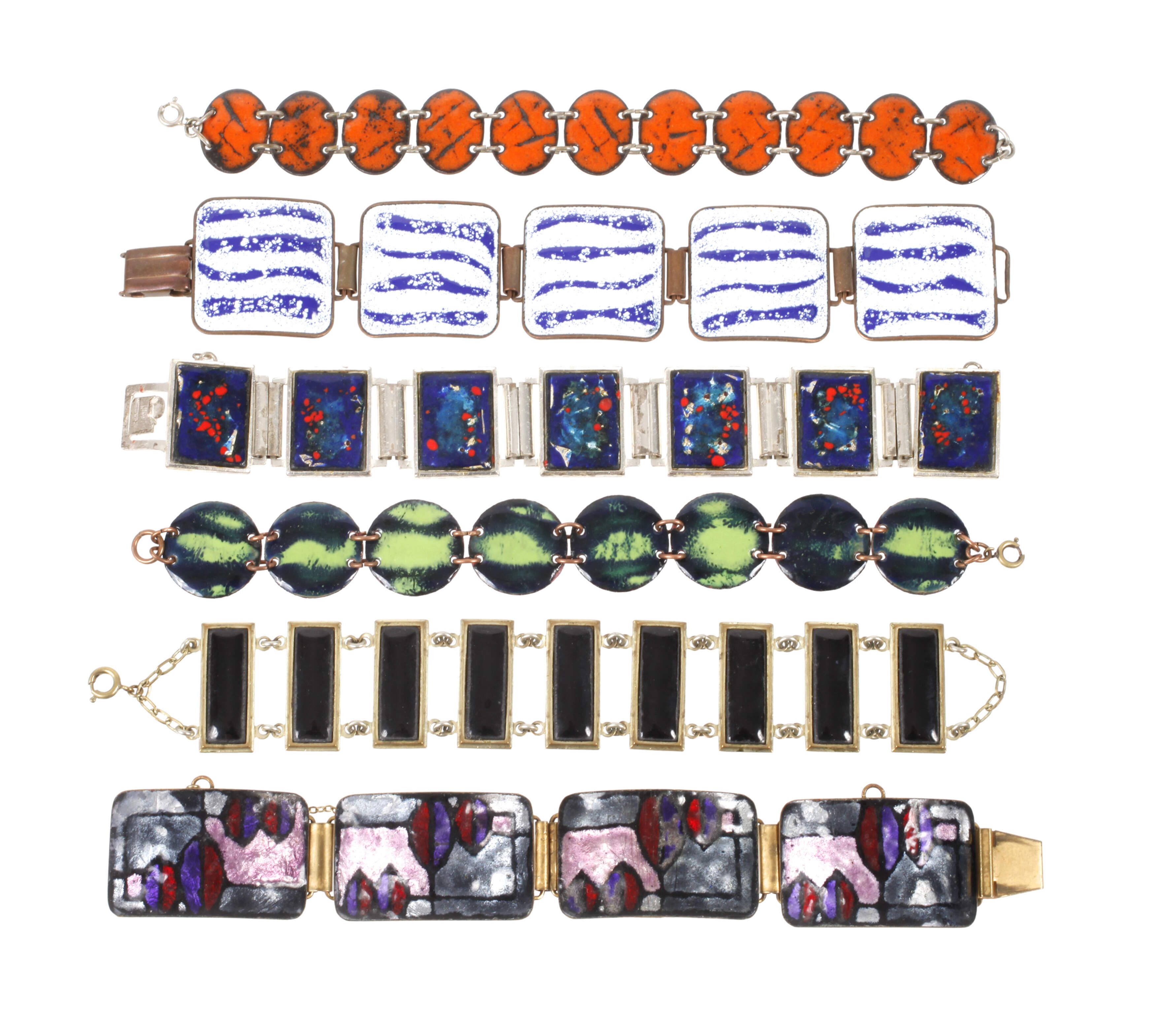 Konvolut Armbänder mit Emaillebelag