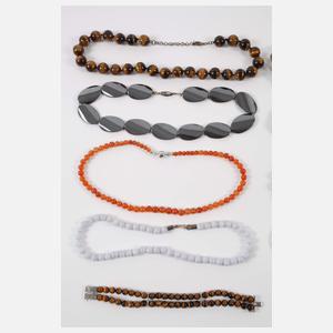 Großes Konvolut Edelsteinketten