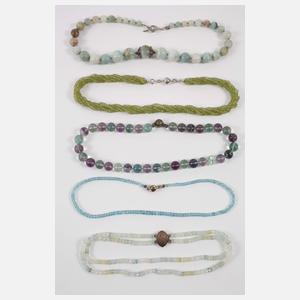 Großes Konvolut Edelsteinketten