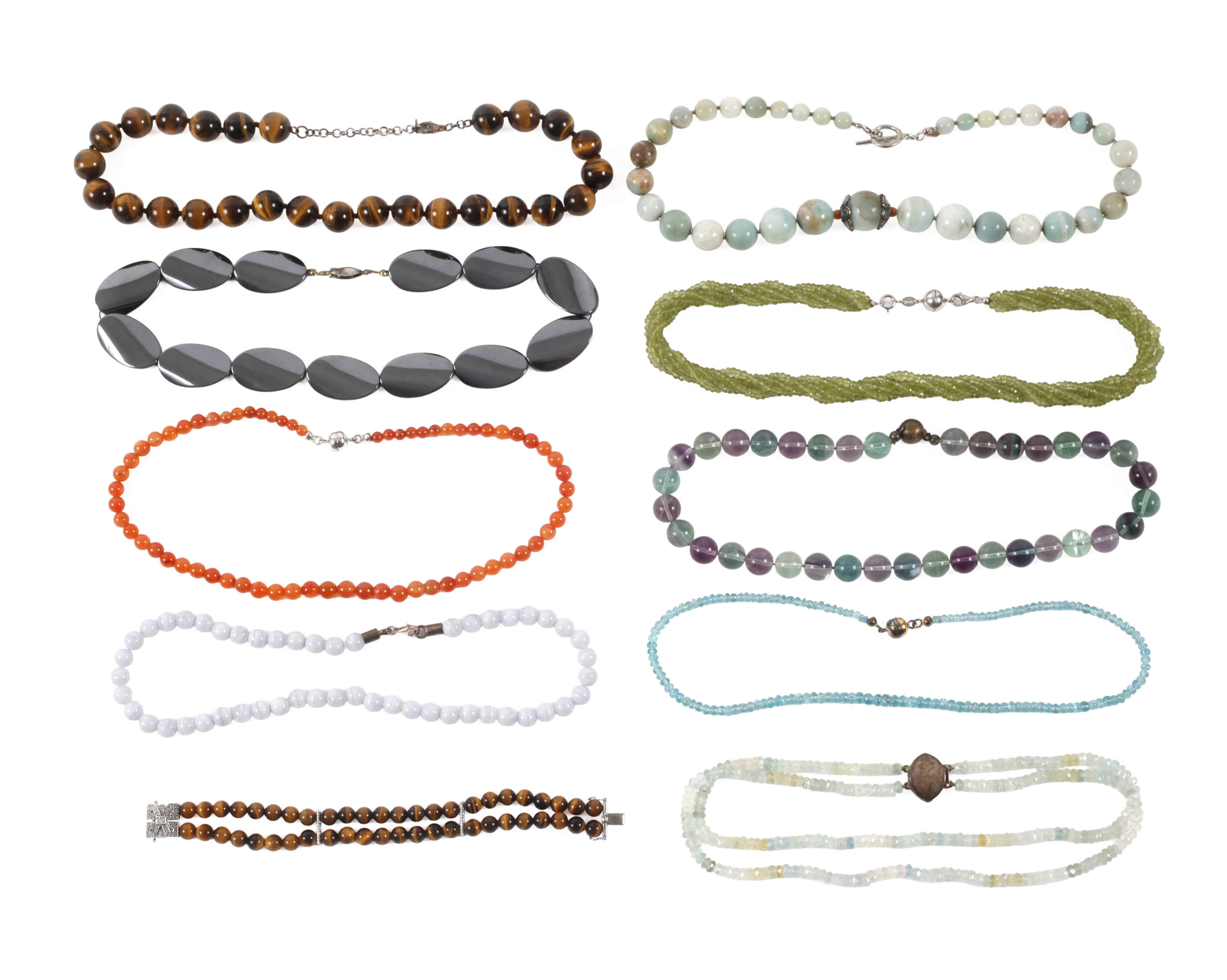 Großes Konvolut Edelsteinketten