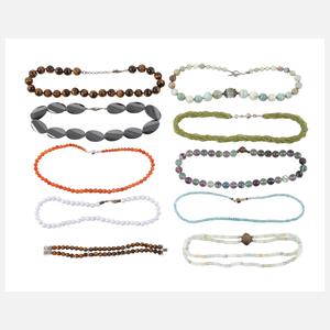 Großes Konvolut Edelsteinketten