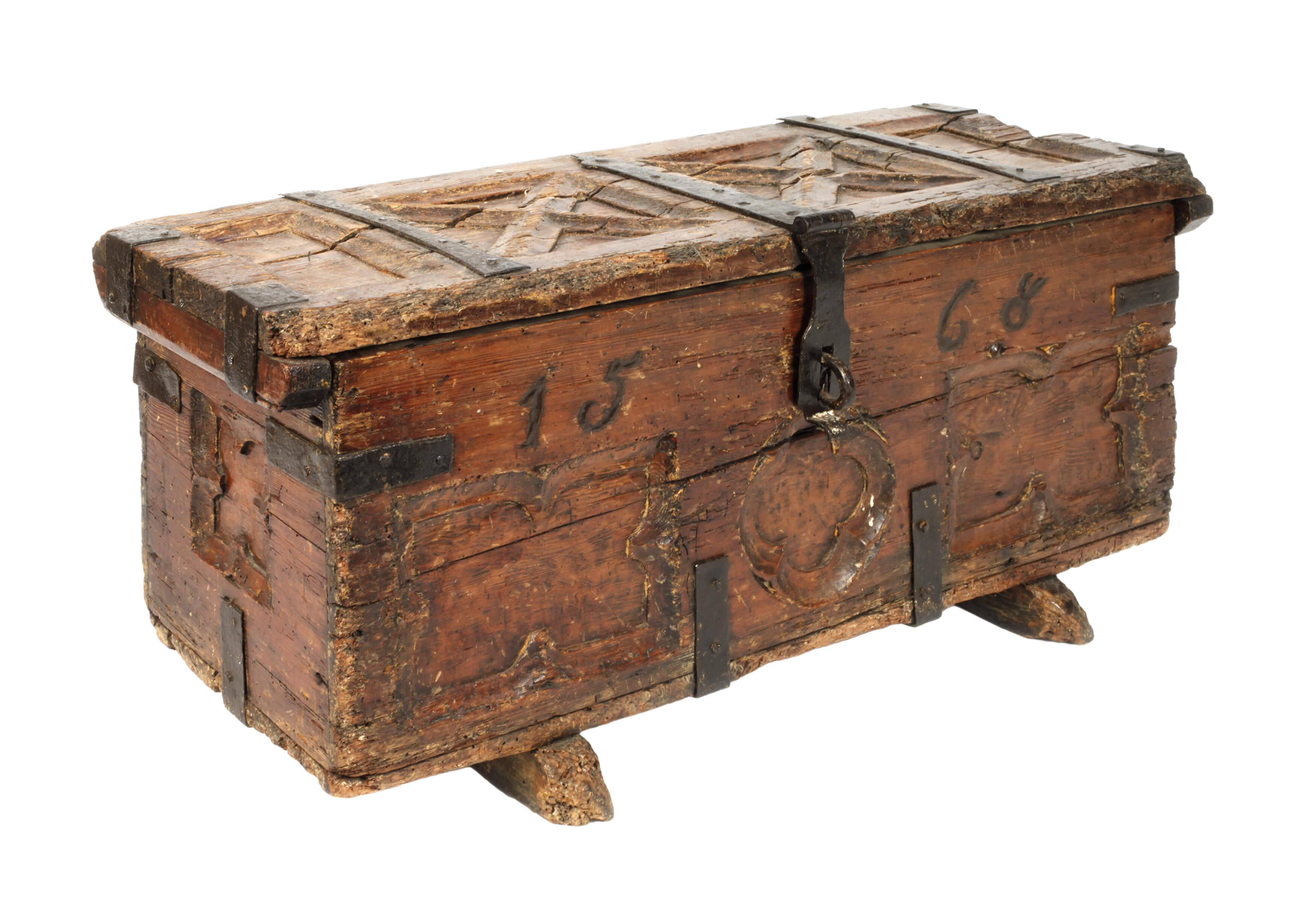 Kleine gotische Truhe 1568