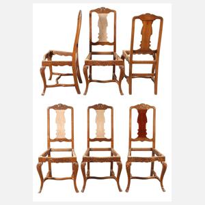 Sechs barocke Stühle Sachsen