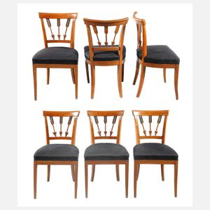 Satz von sechs Stühlen Empire