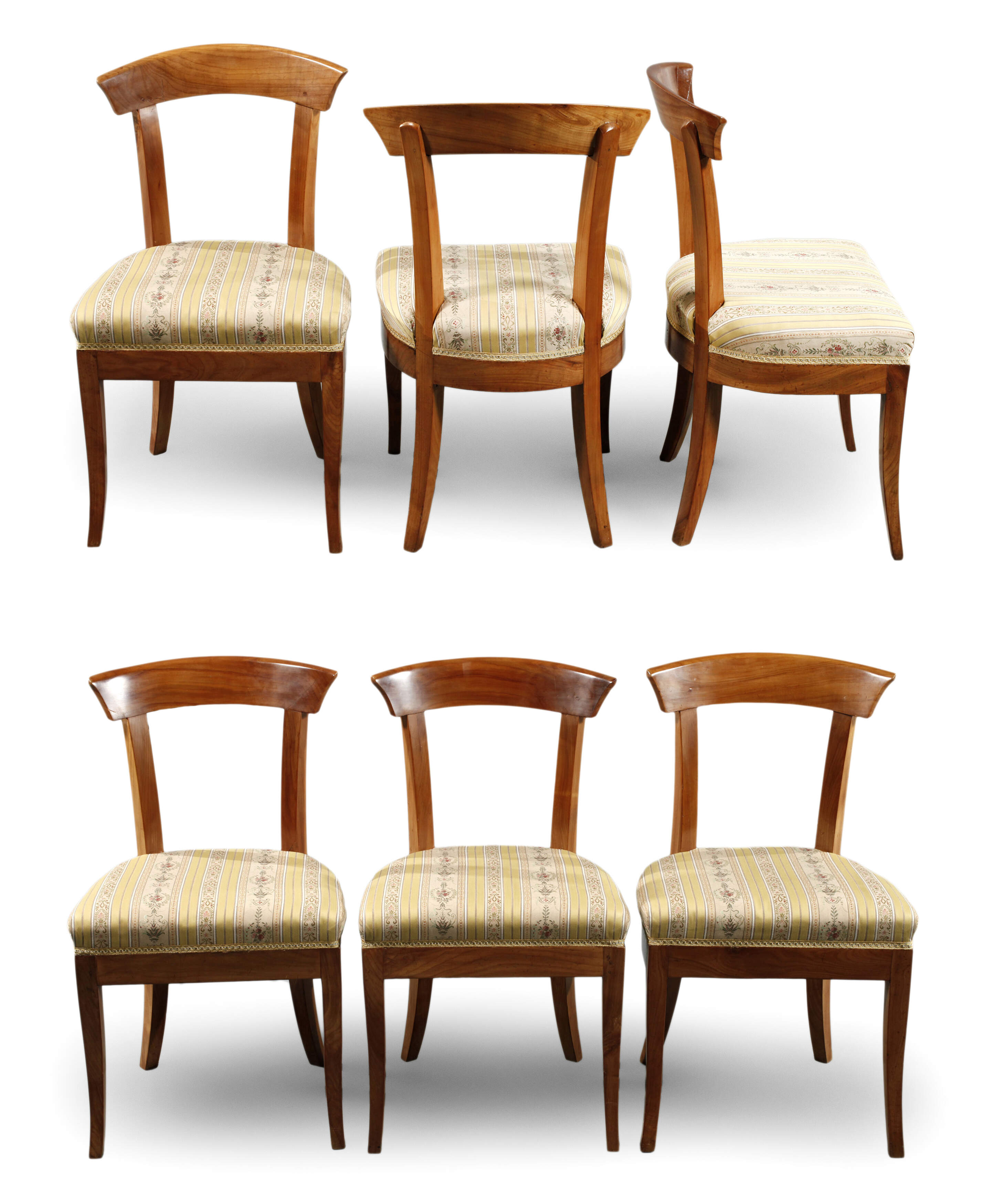 Satz von sechs Stühlen Biedermeier