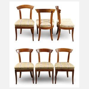 Satz von sechs Stühlen Biedermeier