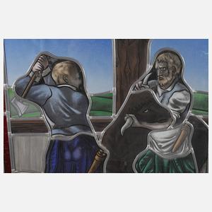 Bleiglasfenster der Metzgerzunft