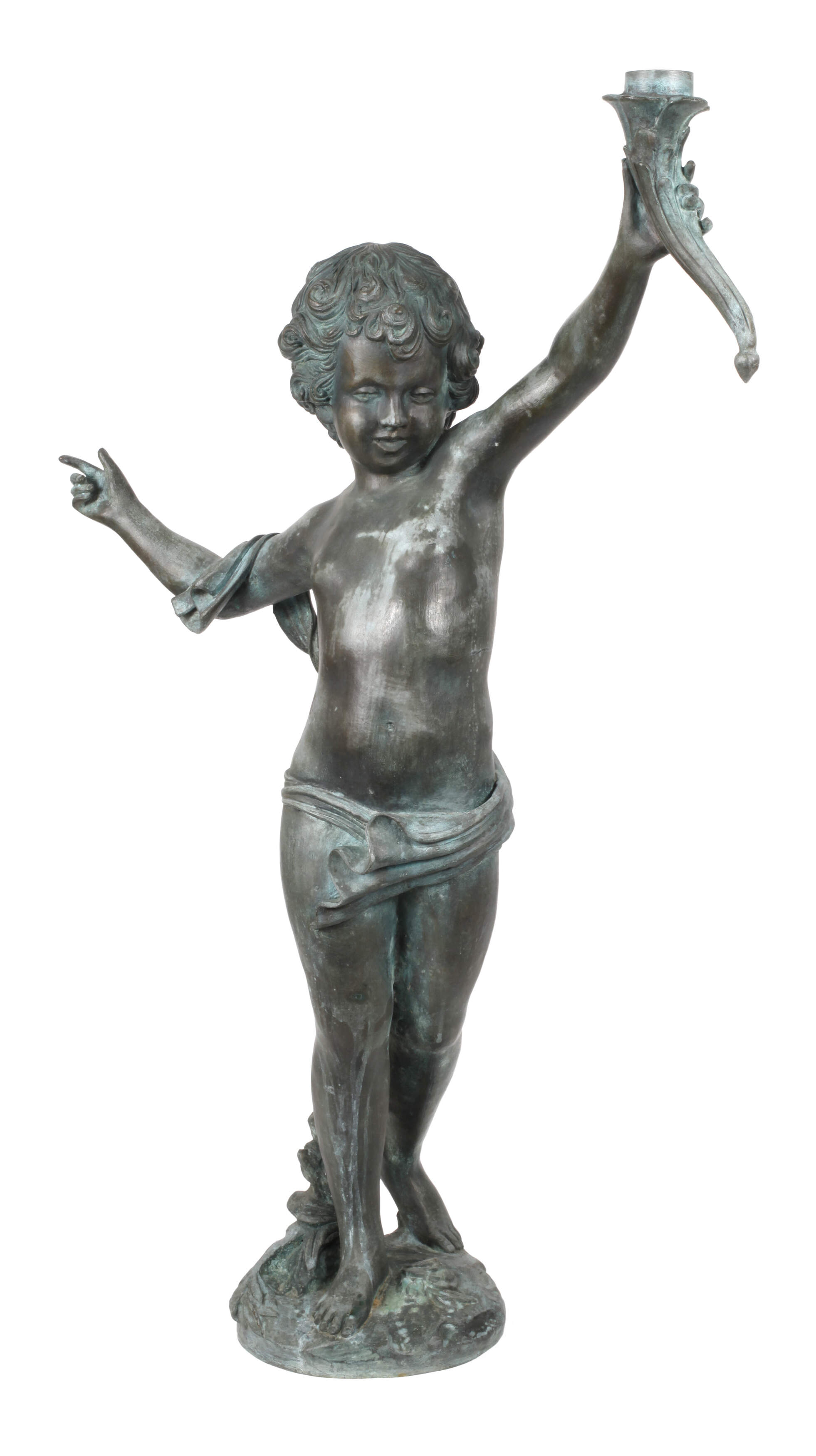 Gartenbronze Leuchterputto