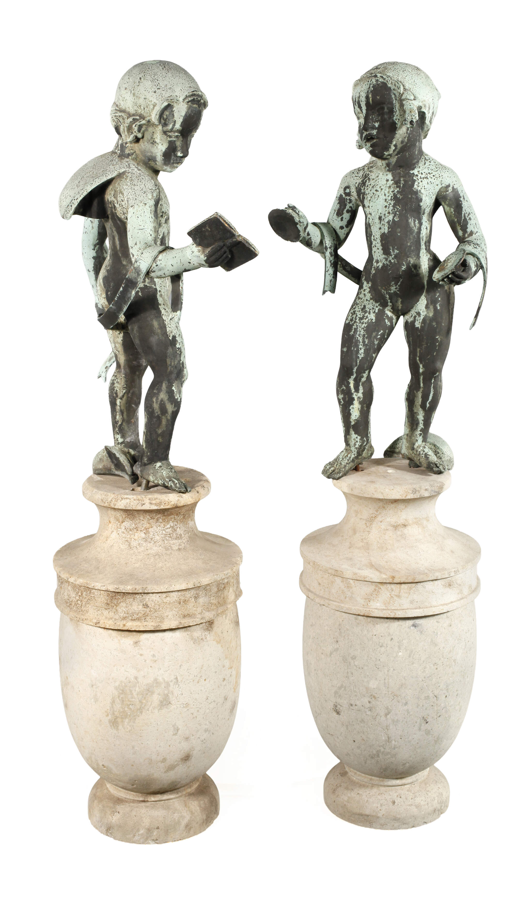 Paar Gartenbronzen Art déco