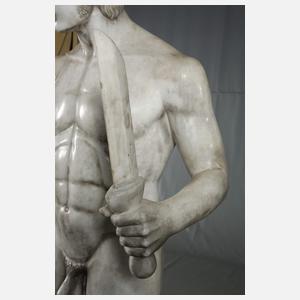 Lebensgroße Marmorskulptur Ares Borghese
