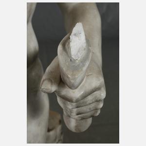 Lebensgroße Marmorskulptur Ares Borghese