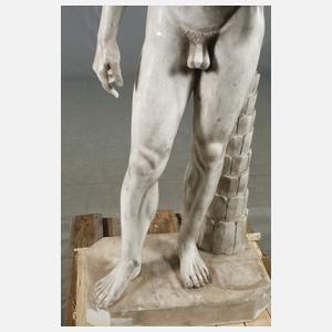Lebensgroße Marmorskulptur Ares Borghese