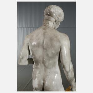 Lebensgroße Marmorskulptur Ares Borghese