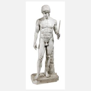 Lebensgroße Marmorskulptur Ares Borghese