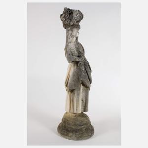 Gartenskulptur Italienerin mit Weinkorb