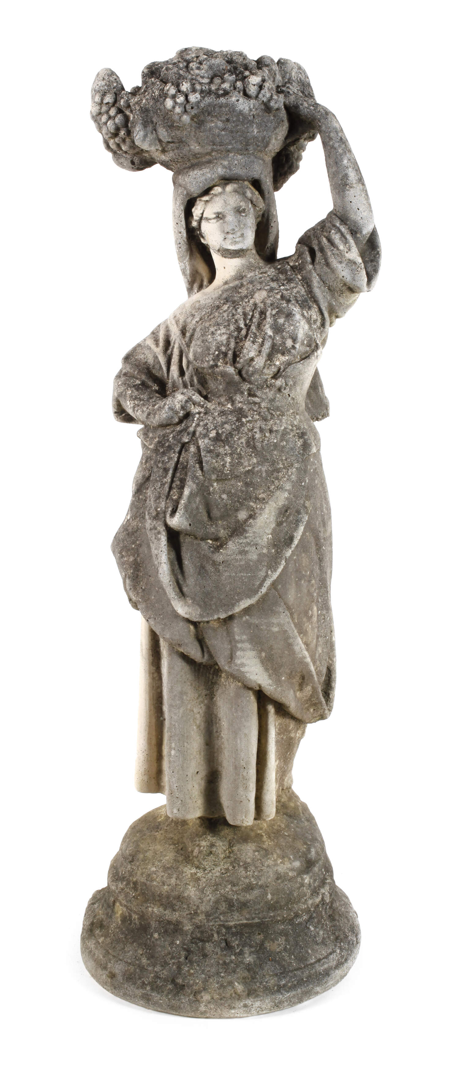 Gartenskulptur Italienerin mit Weinkorb