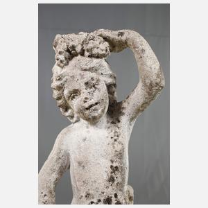 Gartenskulptur Putto mit Podest