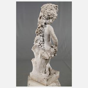 Gartenskulptur Putto mit Podest