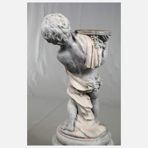 Gartenskulptur Bacchant mit Cachepot